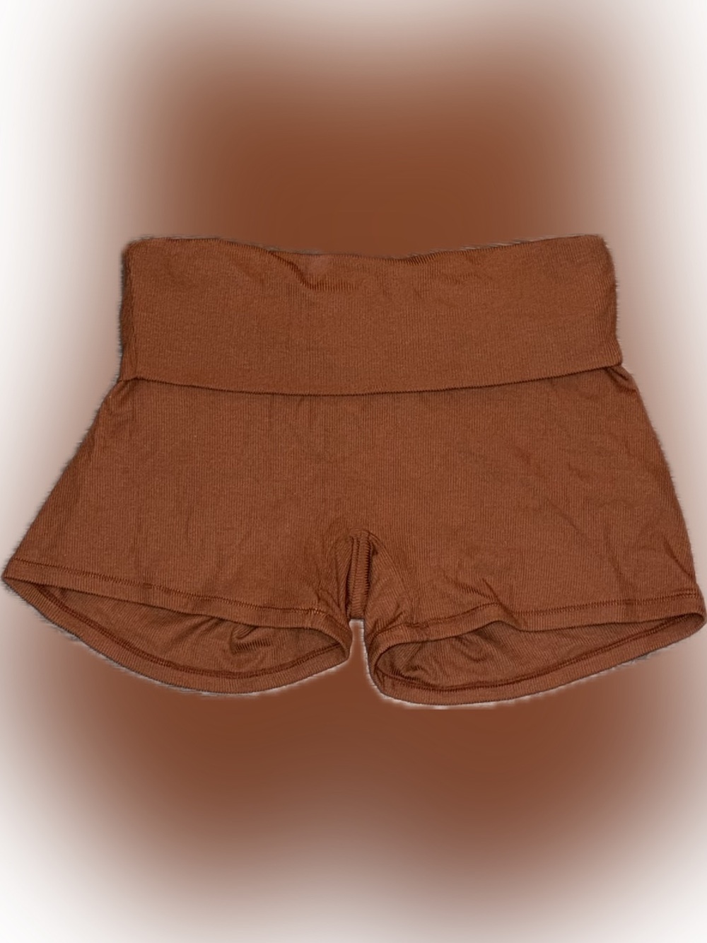 NWOT Women's Ribbed Softie Fold Over Lounge Shorts in Caramel